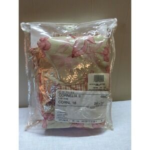 Richloom Euro Sham Pillow Case Floral Pattern on Beige Fine Burlap 1 Piece - NOS